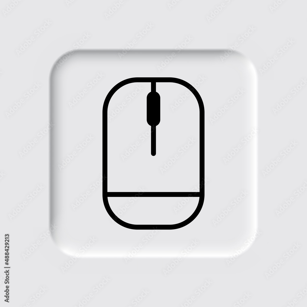 Poster Computer mouse simple icon vector. Flat desing. Neumorphism design.ai