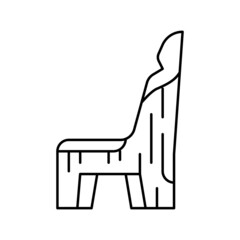 wooden handmade chair line icon vector illustration