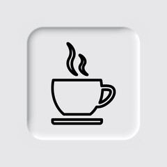 Cup simple icon vector. Flat desing. Neumorphism design.ai
