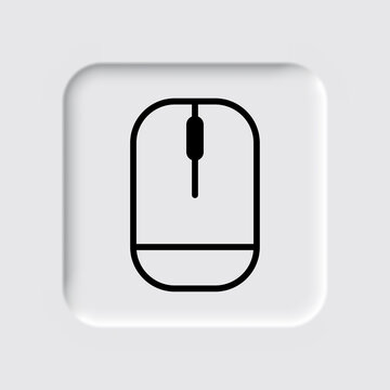Computer mouse simple icon vector. Flat desing. Neumorphism design.ai