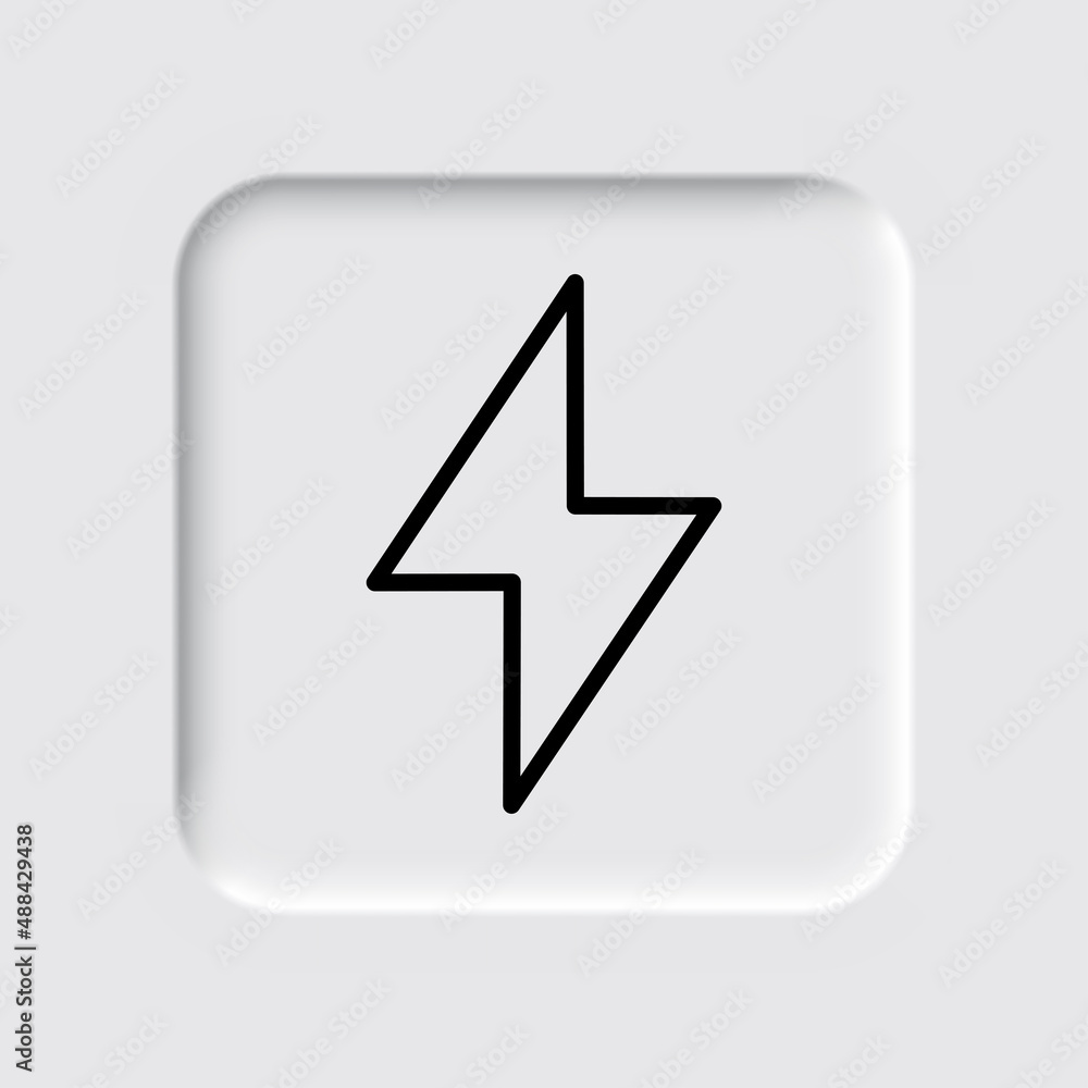 Poster flash simple icon vector. flat desing. neumorphism design.ai