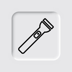 Flashlight simple icon vector. Flat desing. Neumorphism design.ai