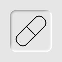 Pill simple icon vector. Flat desing. Neumorphism design.ai