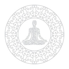  mandala and meditating person