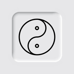 Yin Yang simple icon vector. Flat desing. Neumorphism design.ai
