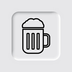 Beer simple icon vector. Flat desing. Neumorphism design.ai