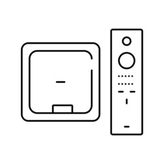 4k streaming player line icon vector illustration