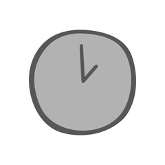 Set of time, clock, watch, timer vector simple outline icons. Cartoon illustration.