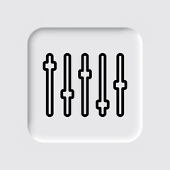 Equalizer slider simple icon. Flat desing. Neumorphism design.ai