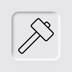 Hammer simple icon vector. Flat desing. Neumorphism design.ai