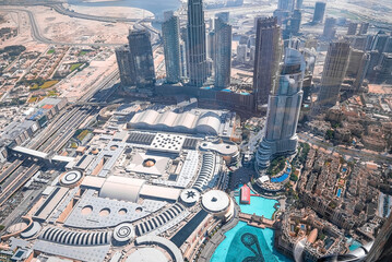Amazing Dubai skyline view from above, UAE.