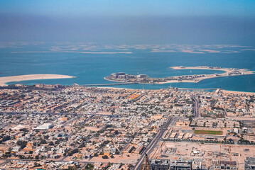 Amazing Dubai skyline view from above. Aerial Dubai,United Arab Emirates