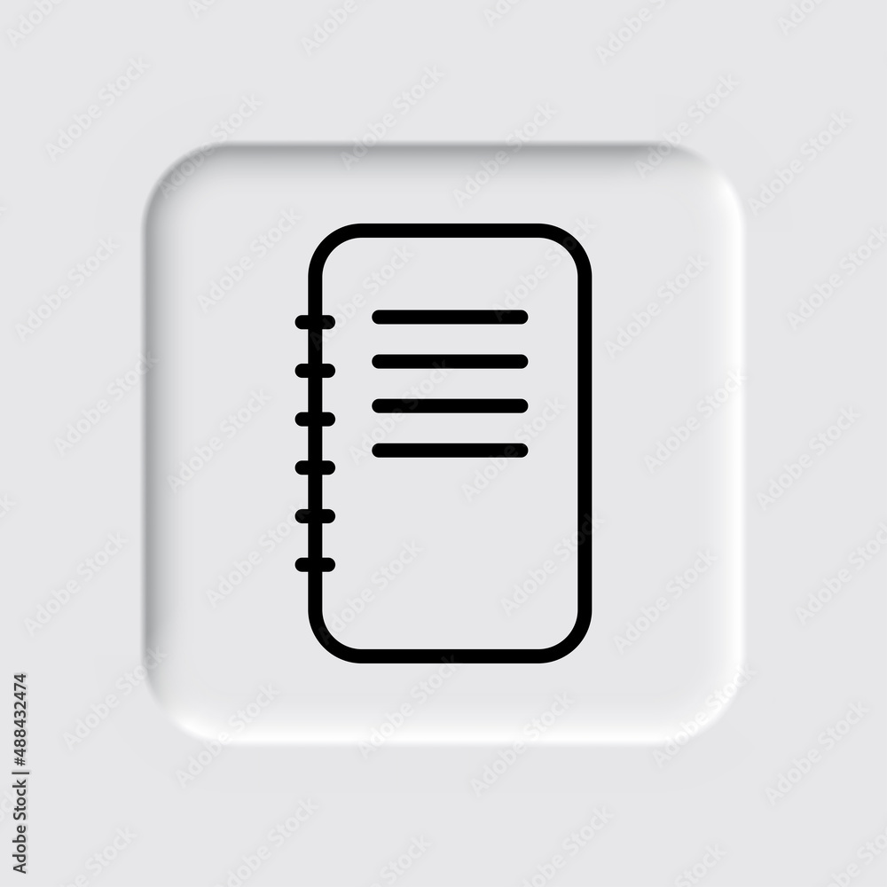 Poster notepad simple icon vector. flat desing. neumorphism design.ai