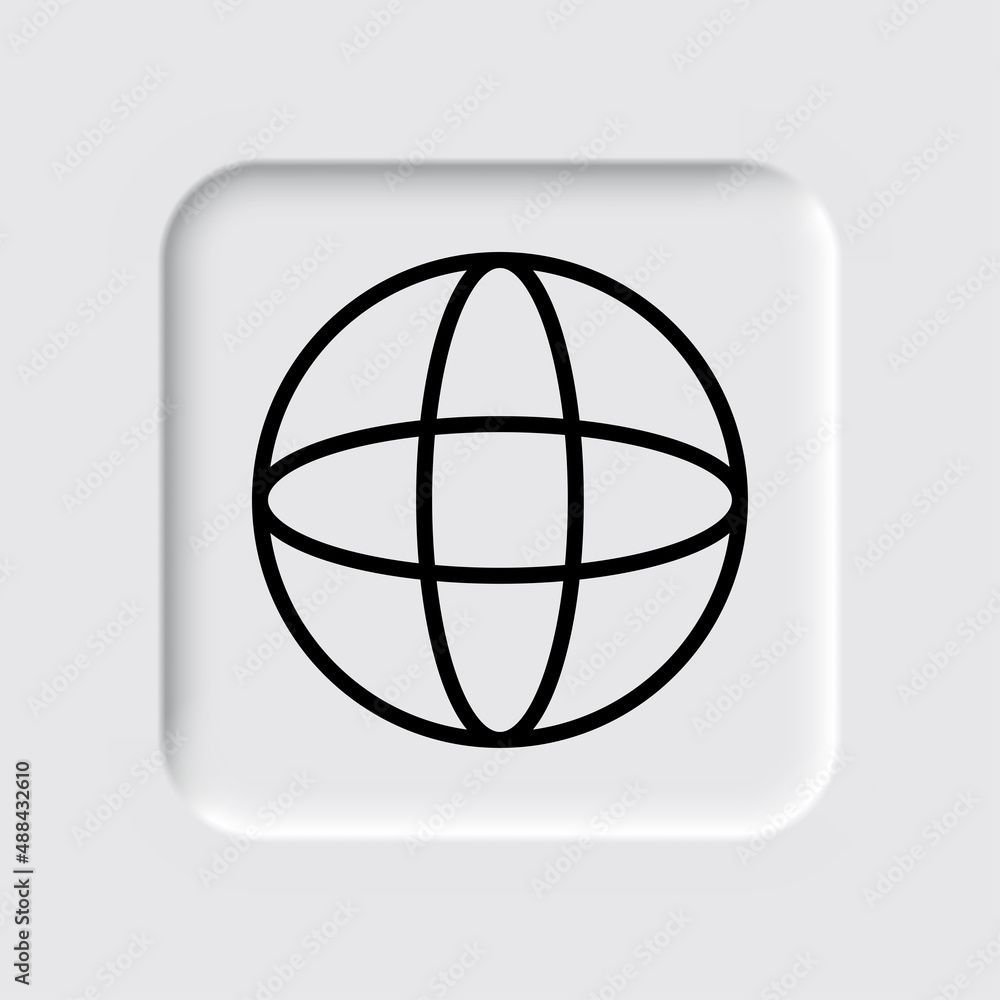 Poster planet simple icon vector. flat desing. neumorphism design.ai