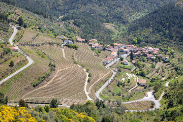 Fototapeta na wymiar a view over Relvas village (Parada de Cunhos), Vila Real, district of Vila Real, Portugal