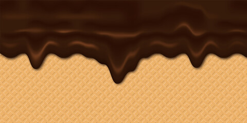 Realistic chocolate falling drops. Liquid creamy texture. Yogurt creamy liquid background. White milk splash or ice cream flow soft texture for sweet dessert design. Vector illustration.