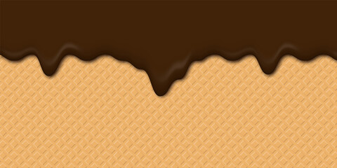 Realistic chocolate falling drops. Liquid creamy texture. Yogurt creamy liquid background. White milk splash or ice cream flow soft texture for sweet dessert design. Vector illustration.