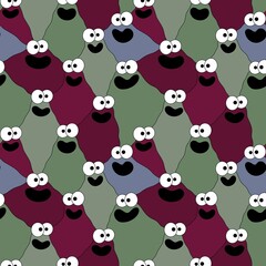 Kids seamless cute monster alien pattern for fabrics and packaging and gifts and cards and linens and wrapping paper