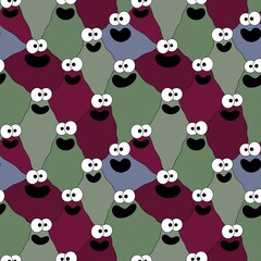 Fototapeta premium Kids seamless cute monster alien pattern for fabrics and packaging and gifts and cards and linens and wrapping paper