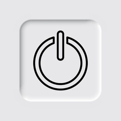 Shut down simple icon vector. Flat desing. Neumorphism design.ai