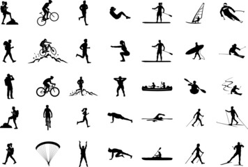 People Sports Icon Silhouette Vector