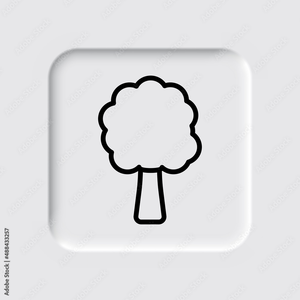 Poster tree simple icon vector. flat desing. neumorphism design.ai