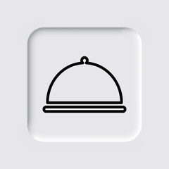 Tray simple icon vector. Flat desing. Neumorphism design.ai
