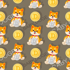 Obraz na płótnie Canvas Shiba inu. Baby Doge. Meme tokens. Doge meme cryptocurrency. Dog coin sample. Coin crypto currency. 