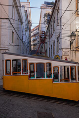Iconic Yellow Vintage Tram Funicular 