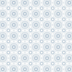 Mandala geometric pattern. Seamless vector background .Gray and white texture vector in illustration