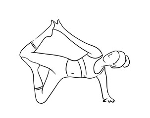 One continuous line drawing, exercise time for yoga