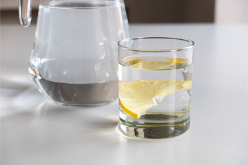 glass of water with lemon