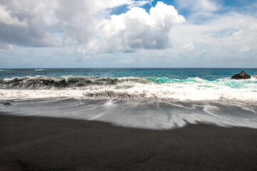 Black Sand Beach in Hawaii