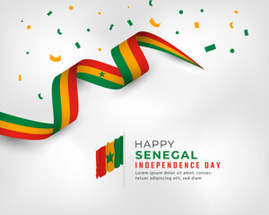Happy Senegal Independence Day April 4th Celebration Vector Design Illustration. Template for Poster, Banner, Advertising, Greeting Card or Print Design Element