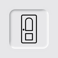 Door simple icon. Flat desing. Neumorphism design.ai