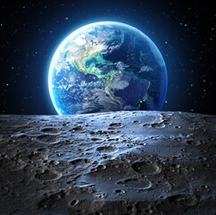 Fototapeta na wymiar earth and moon