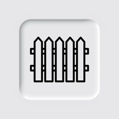 Fence simple icon. Flat desing. Neumorphism design.ai