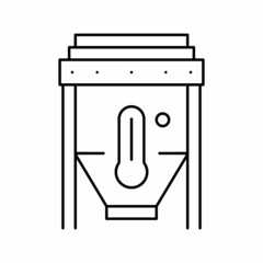 heating sand machine for glass production line icon vector illustration
