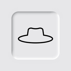 Hat simple icon vector. Flat desing. Neumorphism design.ai