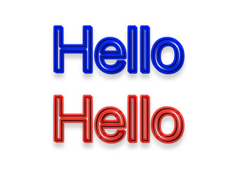 Hello text message isolated on white background