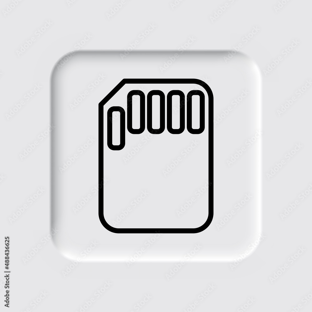 Poster memory card simple icon vector. flat desing. neumorphism design.ai