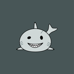 animal cartoon illustration. cartoon illustration resembling a shark