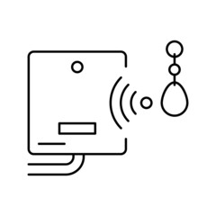 mini trinket with rfid chip line icon vector illustration