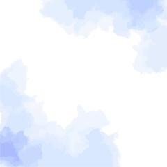 水彩テクスチャの背景素材　ブルー　冬イメージ　正方形