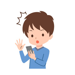 スマートフォンを操作する男性のイラスト