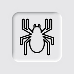 Spider simple icon. Flat desing. Neumorphism design.ai