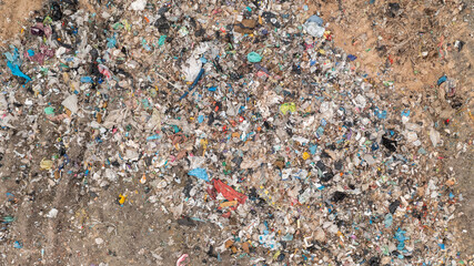 Garbage pile in trash dump or landfill. Pollution concept.