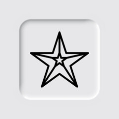 Star simple icon. Flat desing. Neumorphism design.ai