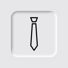 Tie simple icon. Flat desing. Neumorphism design.ai