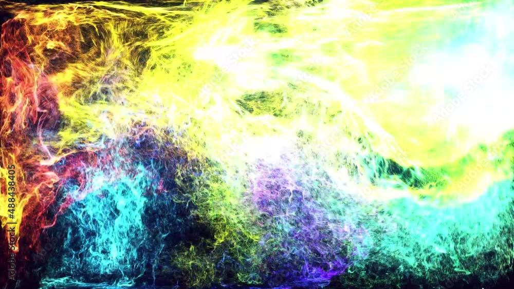 Aufkleber glow particles spread like ink effect. luma matte as alpha channel. emitter ball emit swirl of glow 